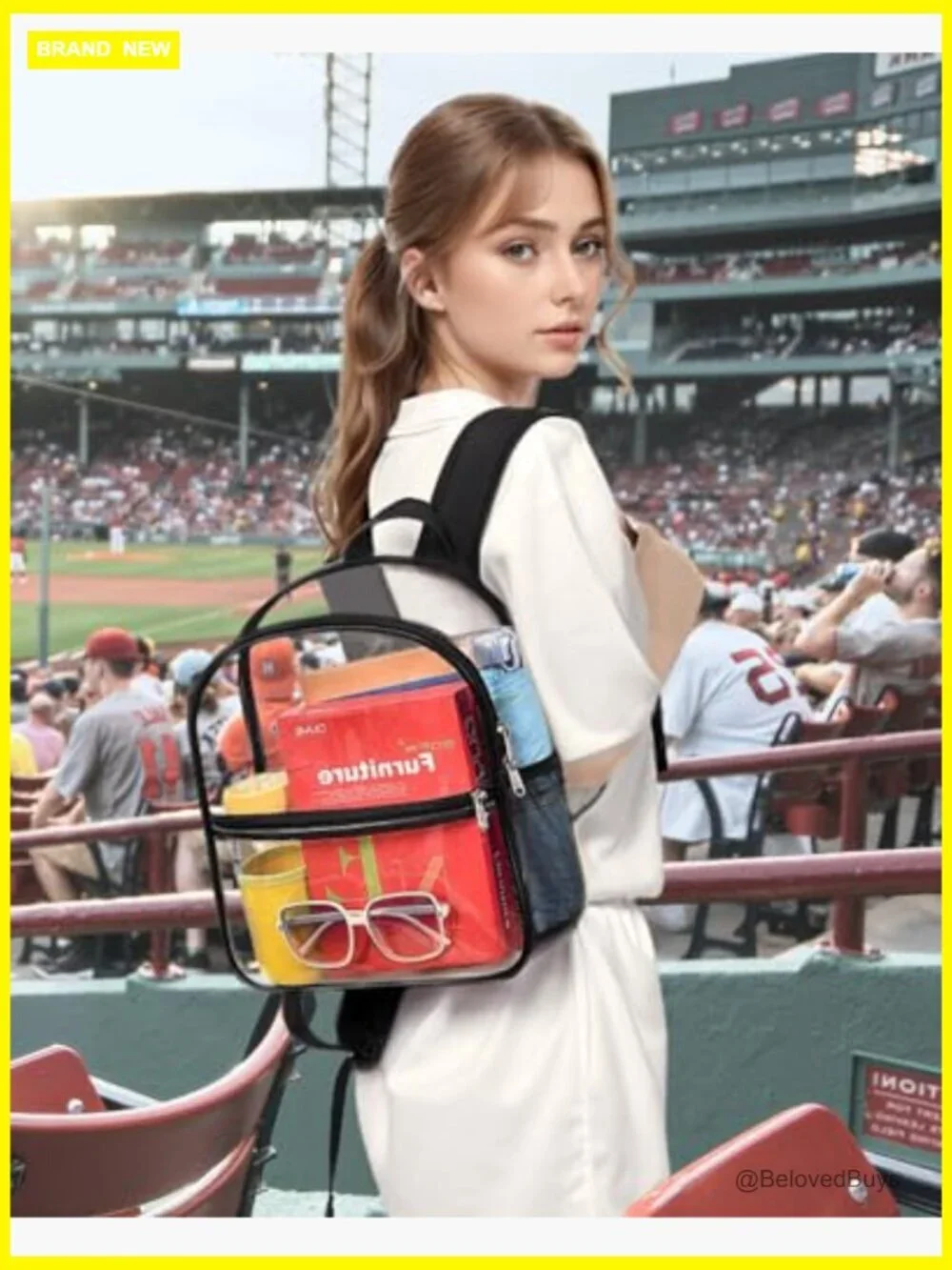 Clear Backpack Stadium Approved 12x12x6 Padded Straps School Concert Event